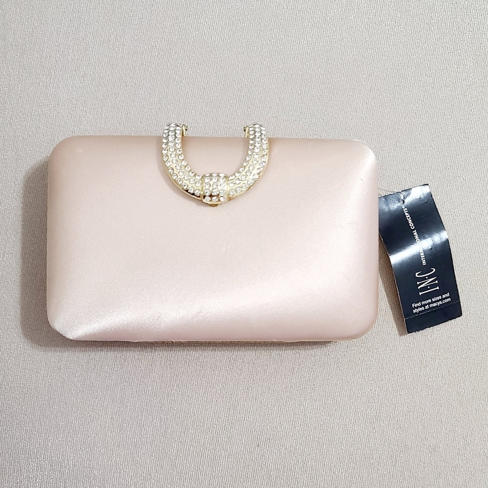 INC DANYELE Gold Clutch PURSE CHAMPAGNE